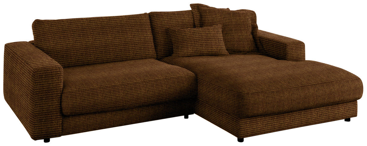 ECKSOFA in Chenille Messingfarben  270/190 cm  - Messingfarben/Schwarz, Design, Kunststoff/Textil (270/190cm) - Lomoco