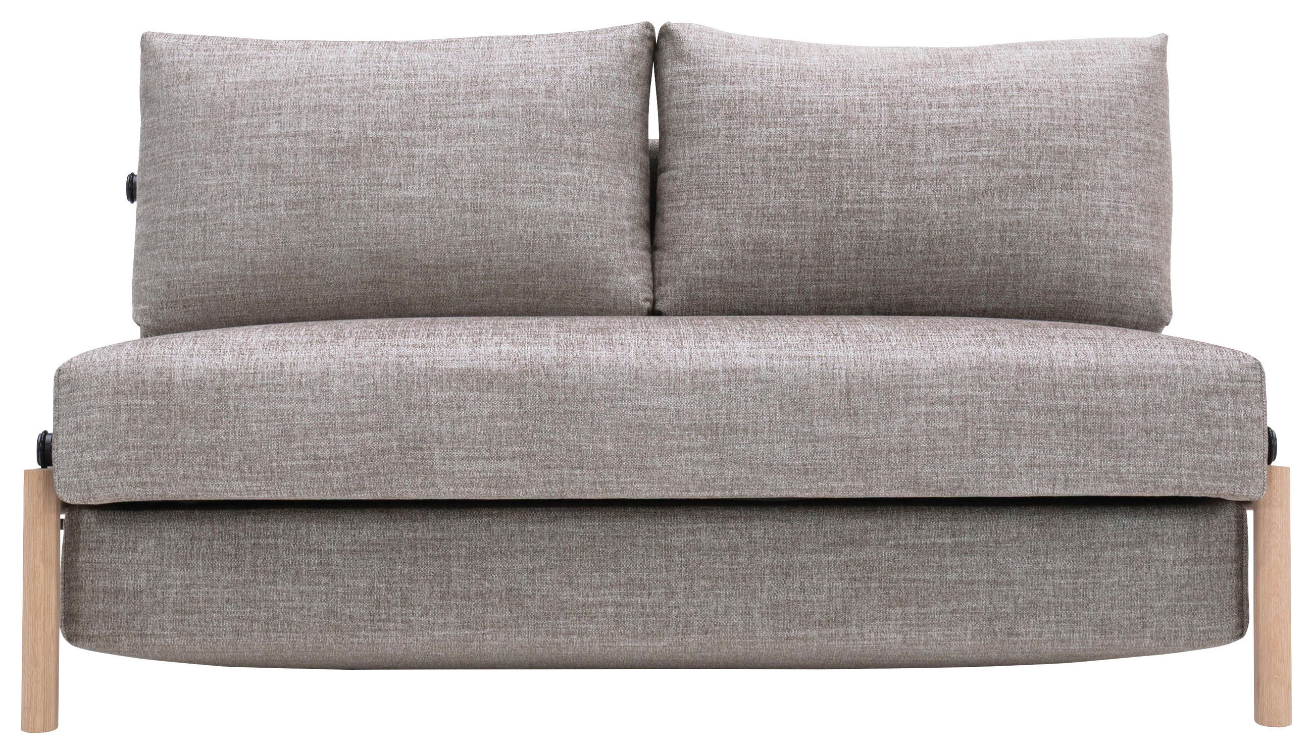 SCHLAFSOFA Flachgewebe Hellgrau  - Eichefarben/Hellgrau, Design, Holz/Textil (148/79/98cm) - Niels Andersson