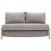 SCHLAFSOFA Flachgewebe Hellgrau  - Eichefarben/Hellgrau, Design, Holz/Textil (148/79/98cm) - Niels Andersson