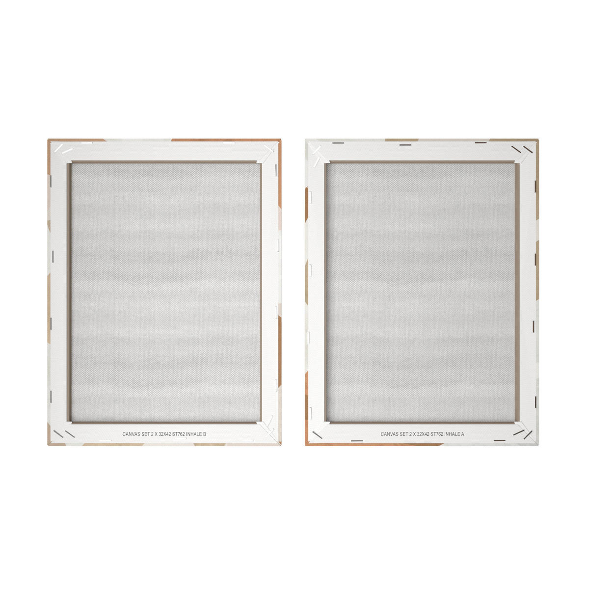 BILDERSET - Beige/Braun, Basics, Holz/Textil (2x32/42cm)