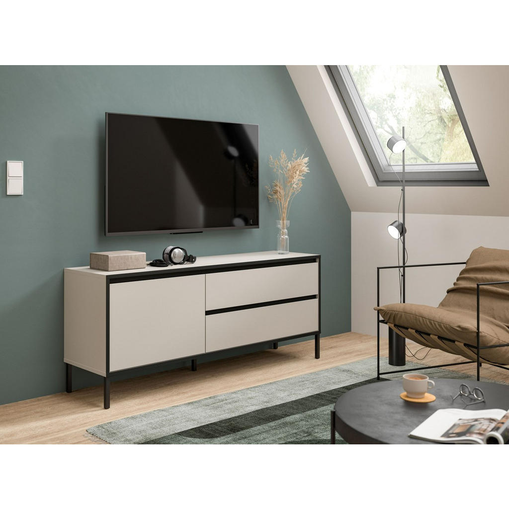 Thumbnail - Livetastic Lowboard, Kaschmir, Holzwerkstoff, 1 Fächer, 2 Schublade(n) Schubladen, 150x62x38 cm, FSC Mix, stehend, Wohnz...