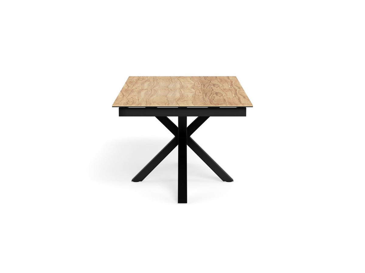 MATBORD svart, ekfärgad rektangulär  utdragbar  - svart/ekfärgad, Modern, metall/glas (240/100/76cm) - MID.YOU