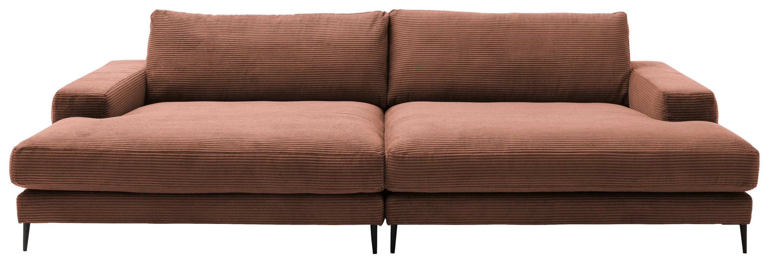 BIGSOFA in Cord Rostfarben  - Rostfarben/Schwarz, Design, Textil/Metall (296/83/177cm) - Dieter Knoll