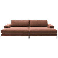 BIGSOFA in Cord Rostfarben  - Rostfarben/Schwarz, Design, Textil/Metall (296/83/177cm) - Dieter Knoll
