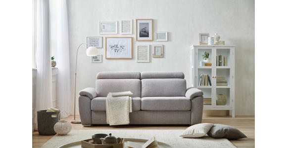 SCHLAFSOFA in Webstoff Grau  - Chromfarben/Grau, KONVENTIONELL, Textil/Metall (206/86/98cm) - Novel