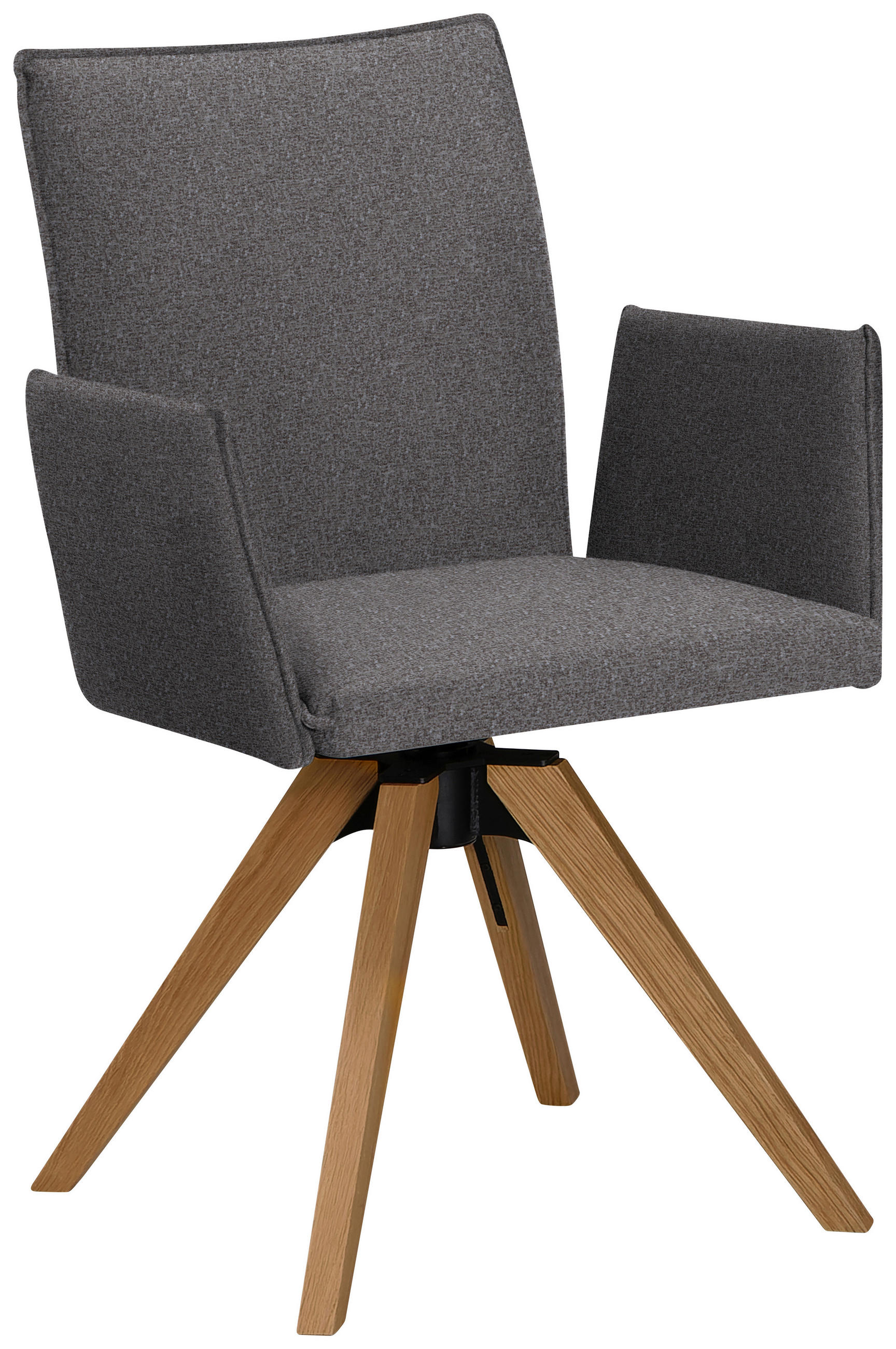 ARMLEHNSTUHL in Samt - Eichefarben/Grau, KONVENTIONELL, Holz/Textil (64/91/61cm) - Moderano