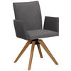 ARMLEHNSTUHL in Holz, Textil Grau, Eichefarben  - Eichefarben/Grau, KONVENTIONELL, Holz/Textil (64/91/61cm) - Moderano