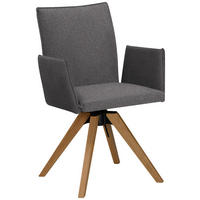 ARMLEHNSTUHL  in Samt  - Eichefarben/Grau, Konventionell, Holz/Textil (64/91/61cm) - Moderano