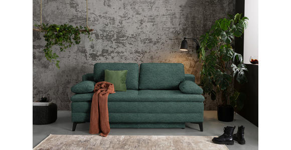 BOXSPRINGSOFA Webstoff Grün - Schwarz/Grün, Design, Textil/Metall (200/100/108cm) - Novel