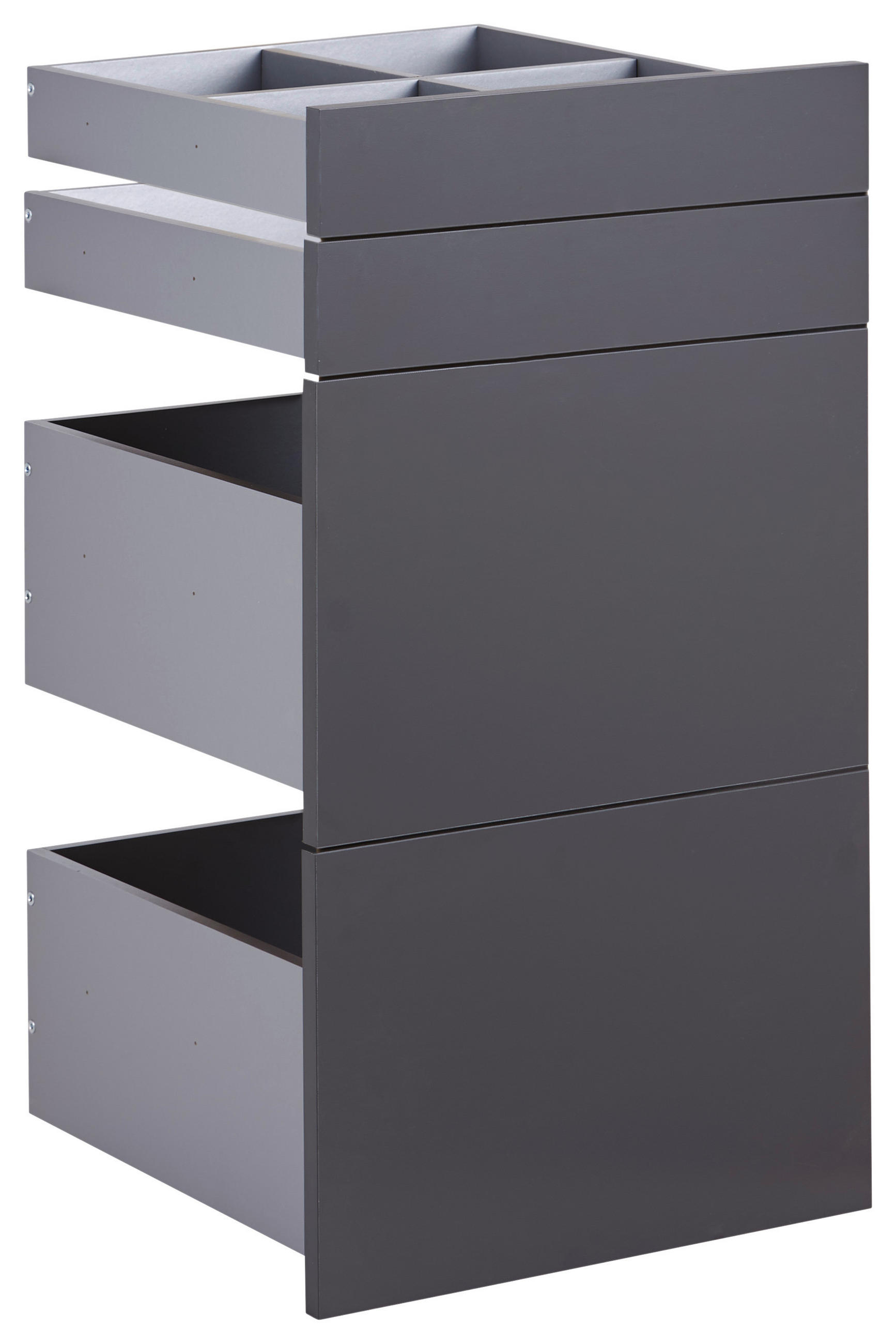 SCHUBLADENSET 45,3/83/46,8 cm Anthrazit  - Anthrazit, KONVENTIONELL, Holzwerkstoff (45,3/83/46,8cm) - Hom`in