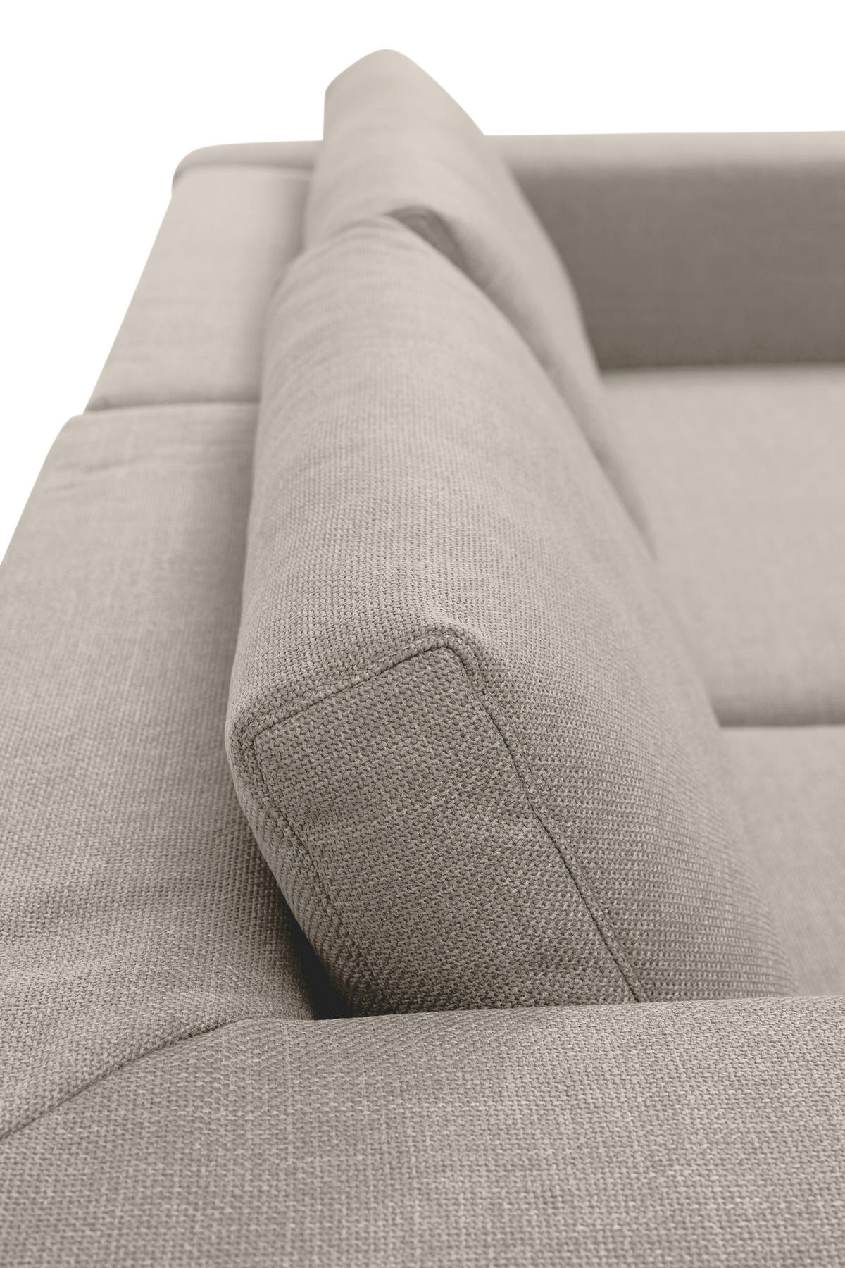 ECKSOFA inkl. Funktion Heaven Beige Flachgewebe  - Chromfarben/Beige, KONVENTIONELL, Textil/Metall (162/242cm) - Tom Tailor