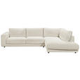 ECKSOFA  in Cord Creme  325/224 cm  - Creme/Schwarz, Design, Kunststoff/Textil (325/224cm) - Hom`in