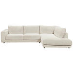 ECKSOFA  in Cord Creme  325/224 cm  - Creme/Schwarz, Design, Kunststoff/Textil (325/224cm) - Hom`in