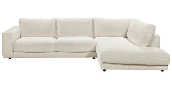 ECKSOFA  in Cord Creme  325/224 cm  - Creme/Schwarz, Design, Kunststoff/Textil (325/224cm) - Hom`in