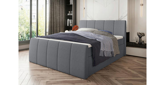 BOXSPRINGBETT 180/200 cm  in Grau  - Schwarz/Grau, KONVENTIONELL, Kunststoff/Textil (180/200cm) - Carryhome