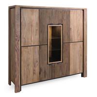 HIGHBOARD  in 150/150/45 cm  - Schwarz/Naturfarben, MODERN, Glas/Holz (150/150/45cm) - Livetastic