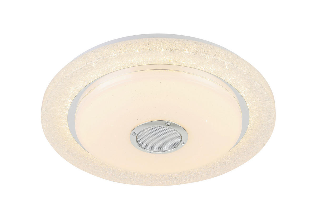 LED MENNYEZETI LÁMPA - krómszínű/fehér, Trend, műanyag/fém (38/8cm) - Novel