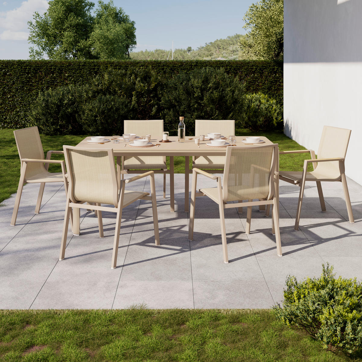 GARTENTISCH 180/90/75 cm Metall, Keramik Naturfarben rechteckig  - Naturfarben, Lifestyle, Keramik/Metall (180/90/75cm) - Amatio