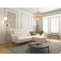 ECKSOFA in Webstoff Silberfarben  - Eichefarben/Silberfarben, Konventionell, Holz/Textil (173/107/250cm) - Trendmanufaktur