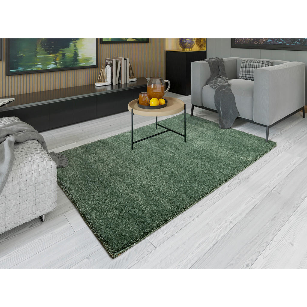 Thumbnail - Novel Webteppich, Grün, Textil, Uni, rechteckig, 240x290 cm, Oeko-Tex® Standard 100, für Fußbodenheizung geeignet, pfleg...
