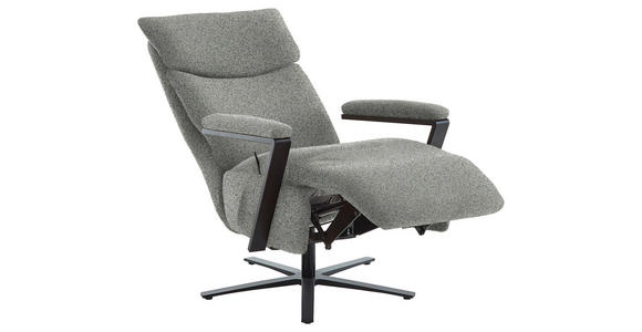 RELAXSESSEL in Textil Grau  - Schwarz/Grau, Design, Textil/Metall (68/117/85cm) - Cantus