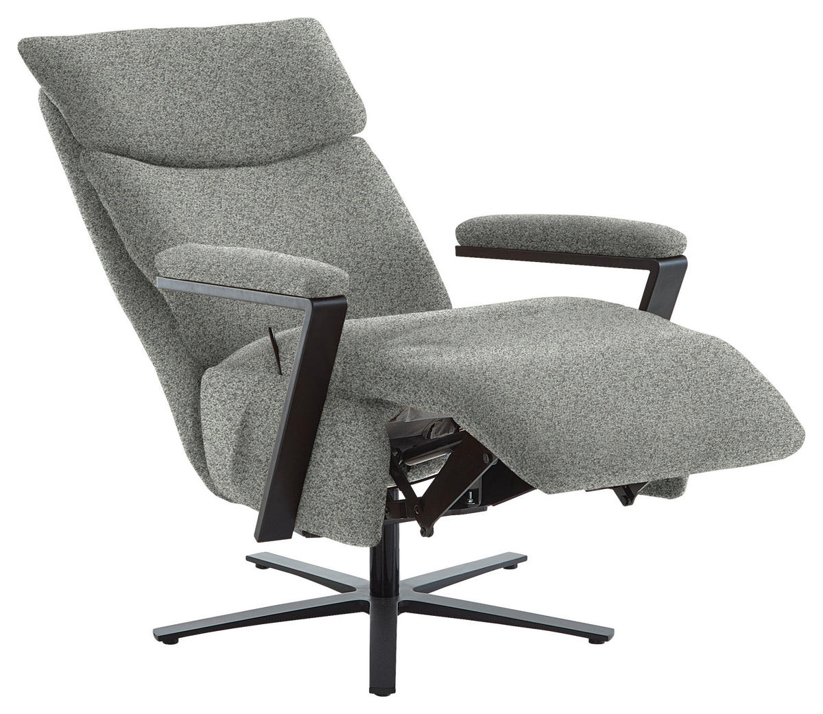 RELAXSESSEL in Textil Grau  - Schwarz/Grau, Design, Textil/Metall (68/117/85cm) - Cantus