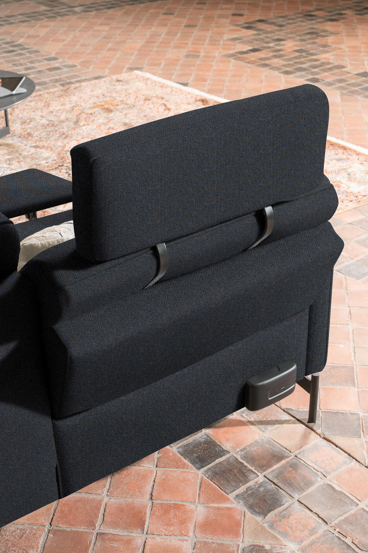 ECKSOFA Flachgewebe, Struktur Pflaume  - Pflaume/Anthrazit, Design, Textil/Metall (254/230cm) - Johann Jakob