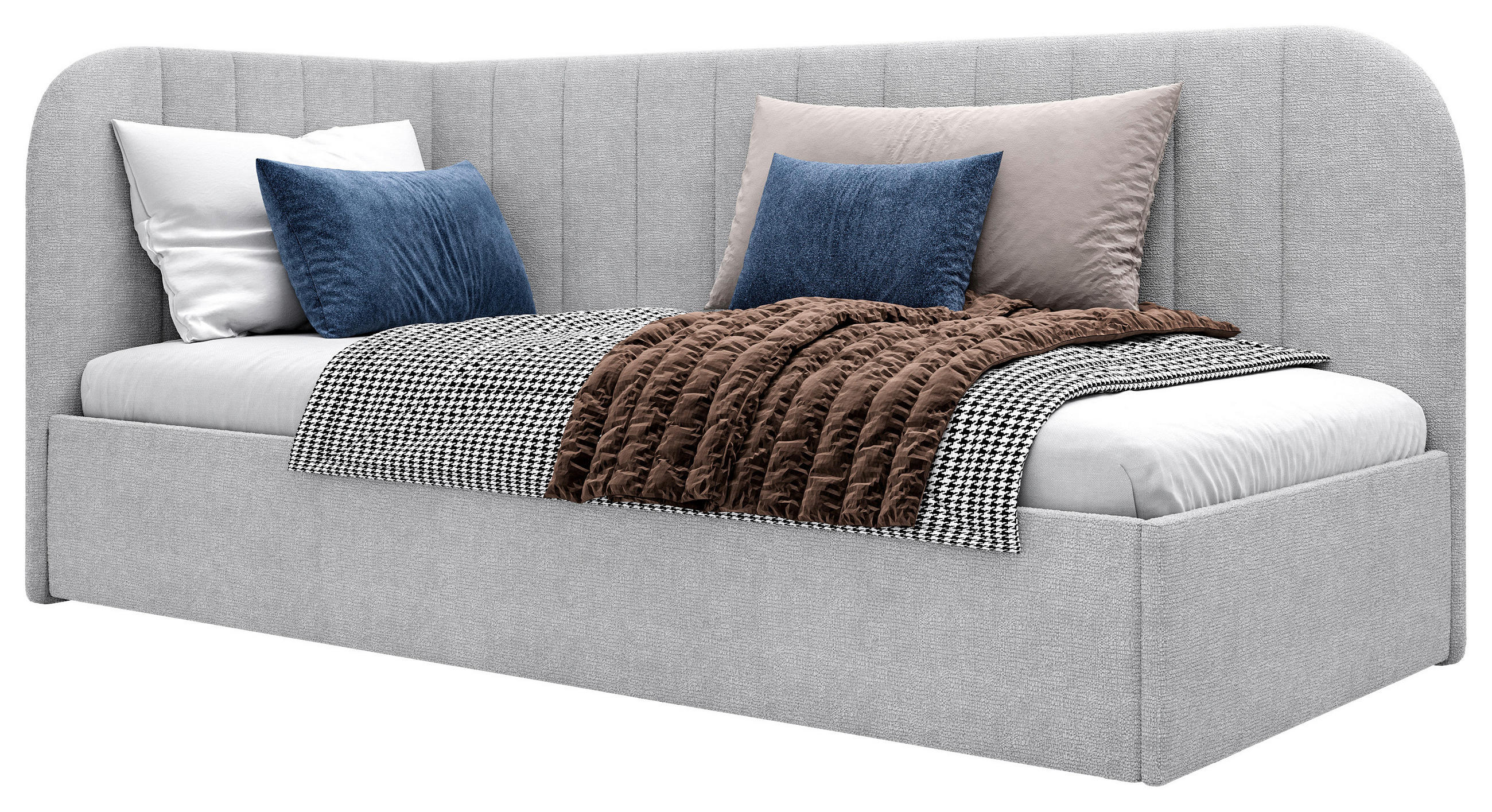 POLSTERBETT 90/200 cm,  in Grau, Lattenrost, Bettkasten,  - Schwarz/Grau, MODERN, Holz/Holzwerkstoff (90/200cm) - MID.YOU