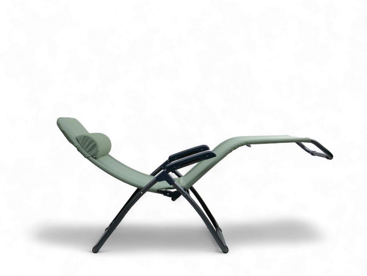 BÄDERLIEGE 69/118/185 cm  - Anthrazit/Grün, KONVENTIONELL, Textil/Metall (69/118/185cm)