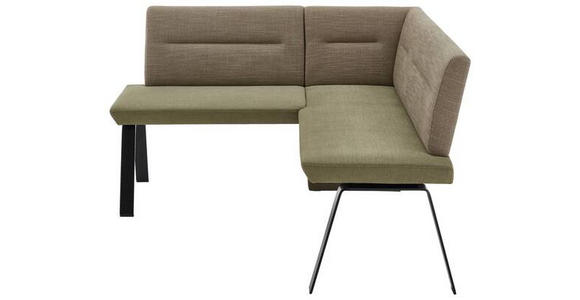ECKBANK Flachgewebe Grün, Schwarz - Schwarz/Grün, Design, Textil/Metall (142/142cm) - Venda