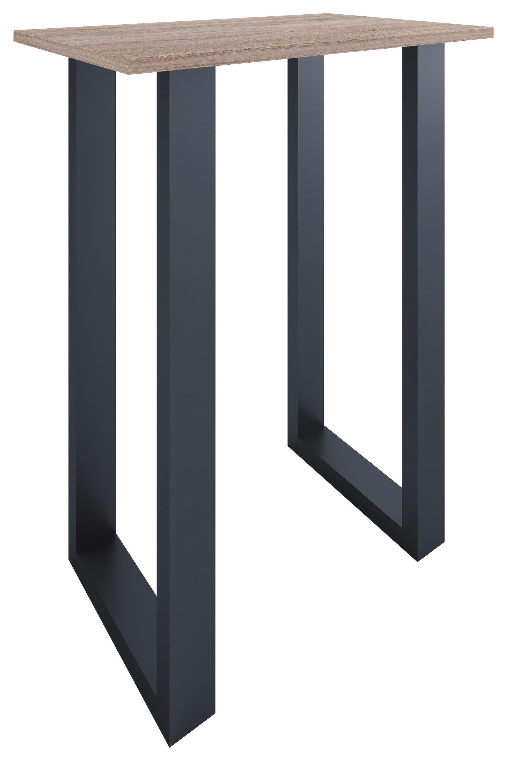 BARTISCH in Metall, Holzwerkstoff 80/102/50 cm   - Eichefarben/Schwarz, KONVENTIONELL, Holzwerkstoff/Metall (80/102/50cm)