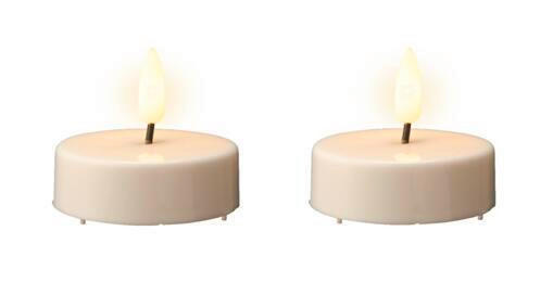 VÄRMELJUS MED LED  - cremefärgad, Basics, plast (6/5,5cm) - Ambia Home