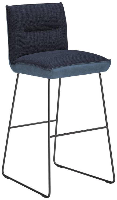 BARHOCKER Flachgewebe Blau, Schwarz, Hellblau Stahl Stoffauswahl, Typenauswahl, Gestellauswahl  - Blau/Schwarz, Design, Textil/Metall (51/107/59cm) - Dieter Knoll