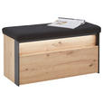GARDEROBENBANK Garderobe  in 91,5/48,5/40 cm  - Schwarz/Eiche Artisan, KONVENTIONELL, Holzwerkstoff/Textil (91,5/48,5/40cm) - Voleo