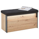 GARDEROBENBANK Garderobe  in 91,5/48,5/40 cm  - Schwarz/Eiche Artisan, KONVENTIONELL, Holzwerkstoff/Textil (91,5/48,5/40cm) - Voleo