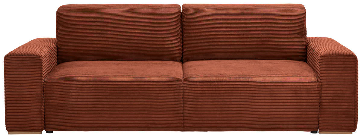 SCHLAFSOFA in Cord Kupferfarben  - Buchefarben/Schwarz, Konventionell, Holz/Kunststoff (255/86/123cm) - Livetastic