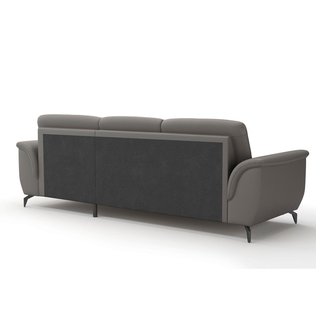 Thumbnail - Sit & More Ecksofa Zora E, Mokka, Textil, Leder, Kombination Echtleder/Stoff, Nappaleder, 4,5-Sitzer, Ottomane rechts, L...