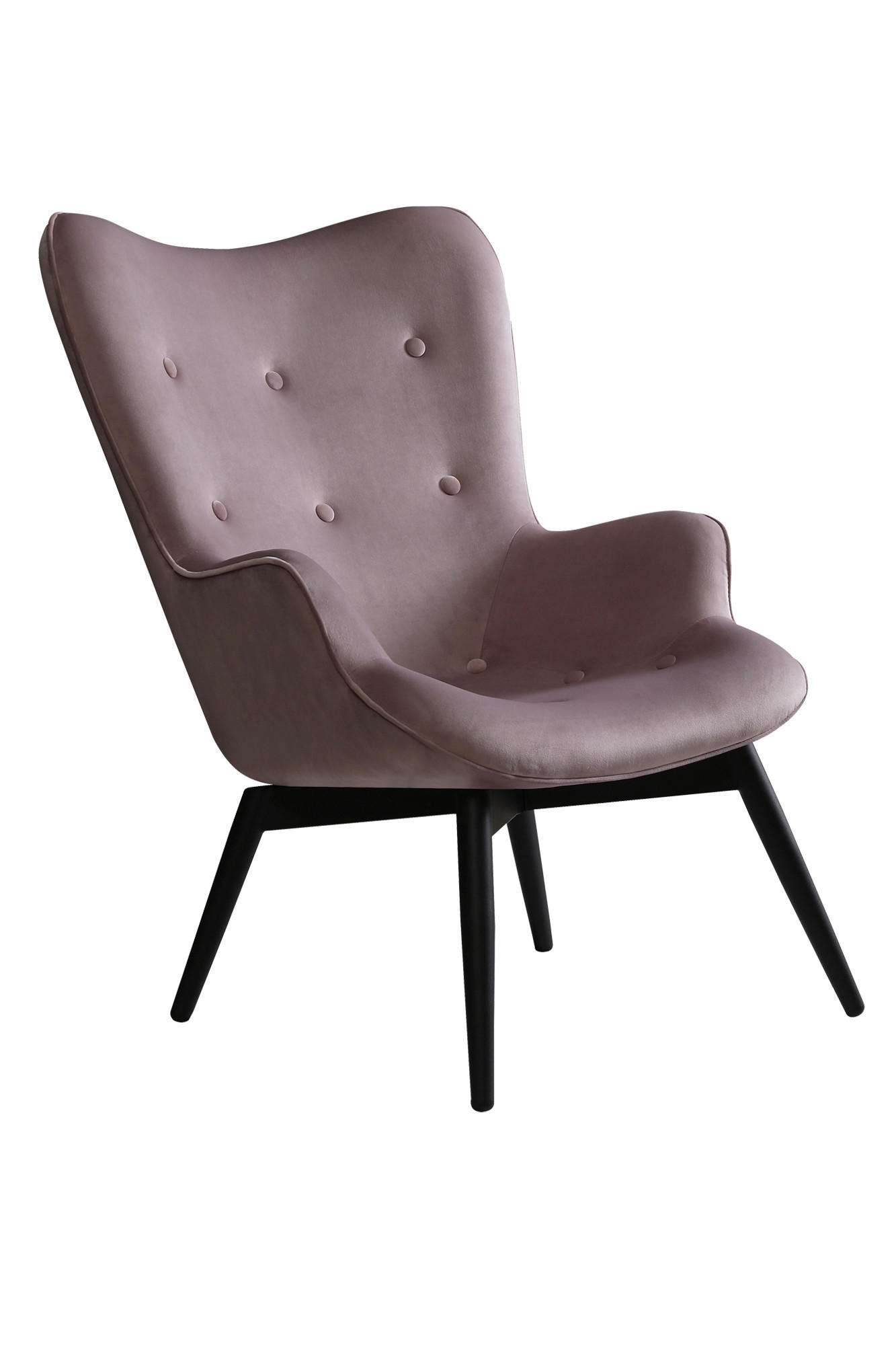 SESSEL in Samt Rosa  - Schwarz/Rosa, MODERN, Textil/Metall (80/92/99cm) - Livetastic