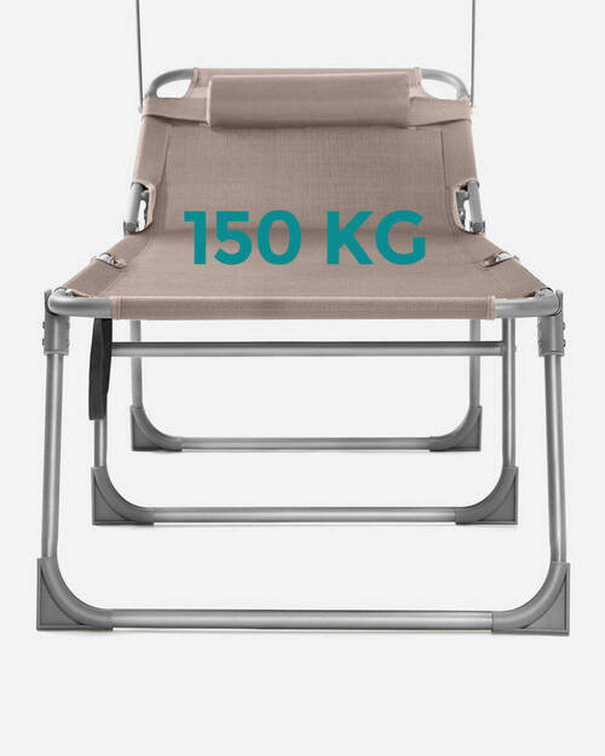 SONNENLIEGE 53/29,5/193 cm  - Taupe, Basics, Textil/Metall (53/29,5/193cm) - Modante