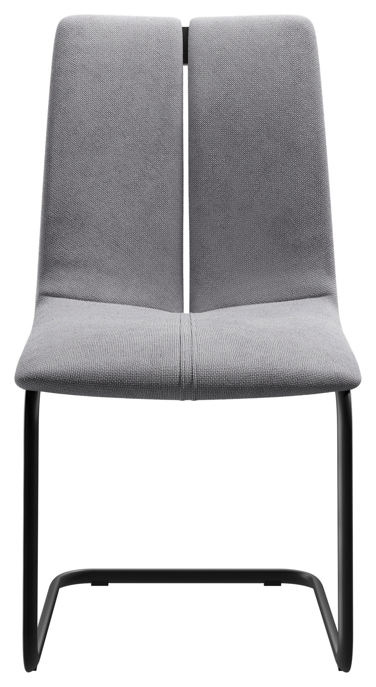 SCHWINGSTUHL  in Stahl Mikrofaser  - Anthrazit/Grau, Design, Textil/Metall (47/91/60cm) - Venjakob