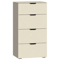 KOMMODE  in 45/87/43 cm  - Hellbraun/Creme, Design, Glas/Holzwerkstoff (45/87/43cm) - Jutzler