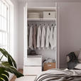 DREHTÜRENSCHRANK 115/214/60 cm,  in Weiß, Weiß Hochglanz, 2-türig  - Weiß Hochglanz/Weiß, Trend, Holzwerkstoff (115/214/60cm) - Carryhome