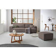 ECKSOFA in Plüsch Graubraun  - Graubraun/Blaugrau, Design, Kunststoff/Textil (288/152cm) - Xora