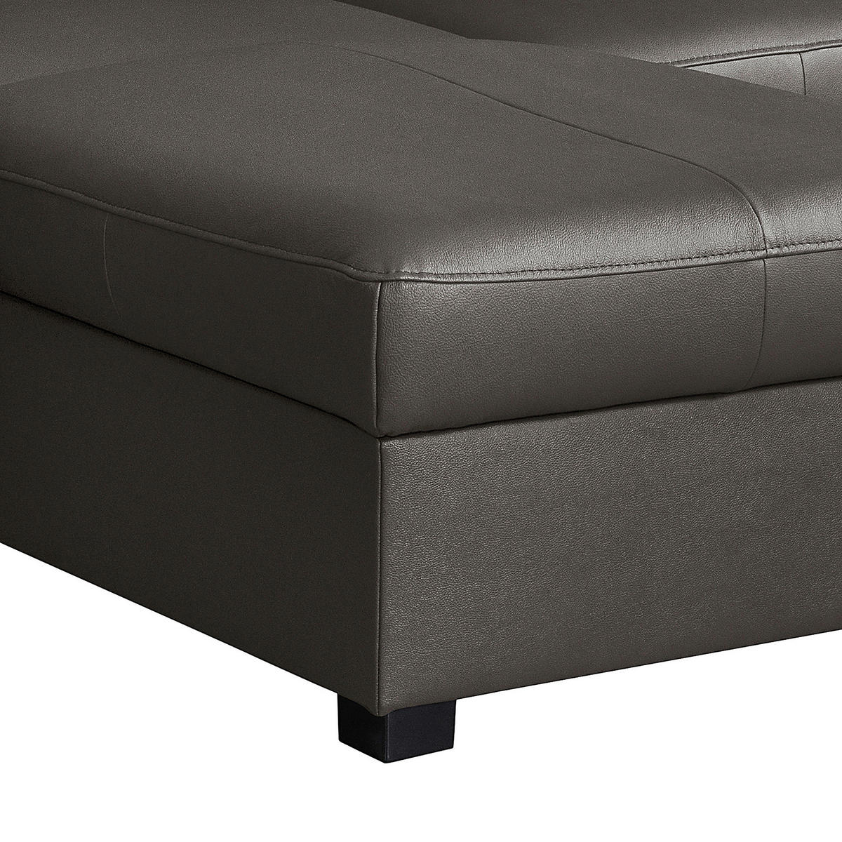 ECKSOFA in Lederlook Echtleder Dunkelbraun  - Dunkelbraun/Schwarz, Design, Leder/Kunststoff (168/227cm) - Livetastic