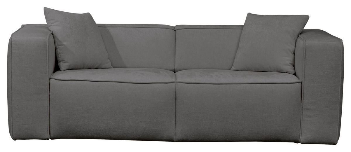 SCHLAFSOFA Chenille Dunkelgrau  - Dunkelgrau/Schwarz, Design, Kunststoff/Textil (227/74/105cm) - Novel