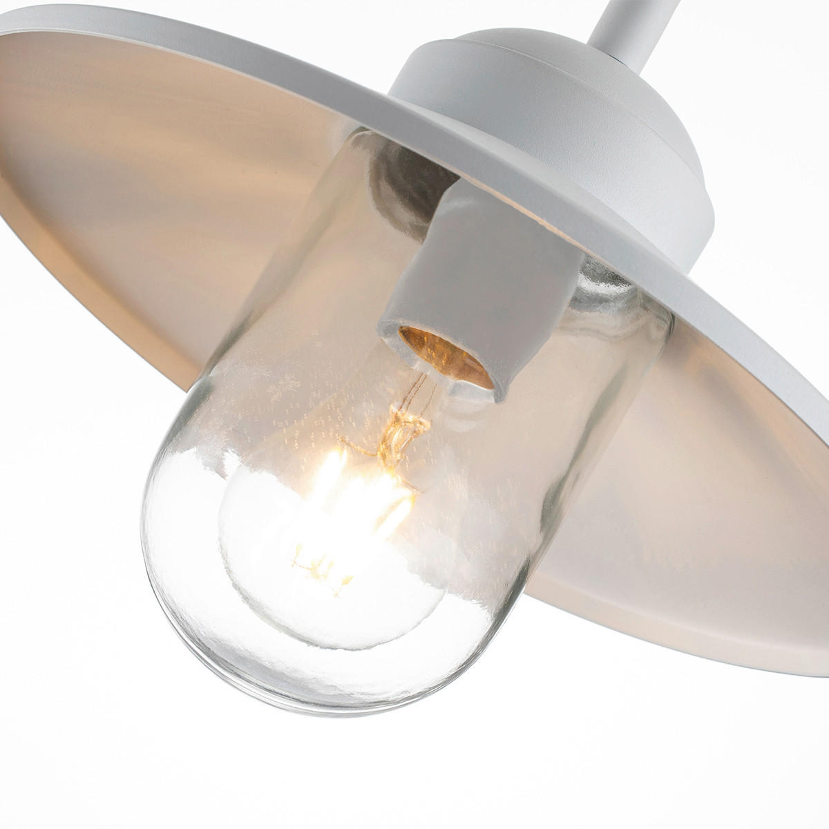 VÄGGLAMPA FÖR UTOMHUS - vit, Basics, metall/glas (42/27.5/25.5cm)