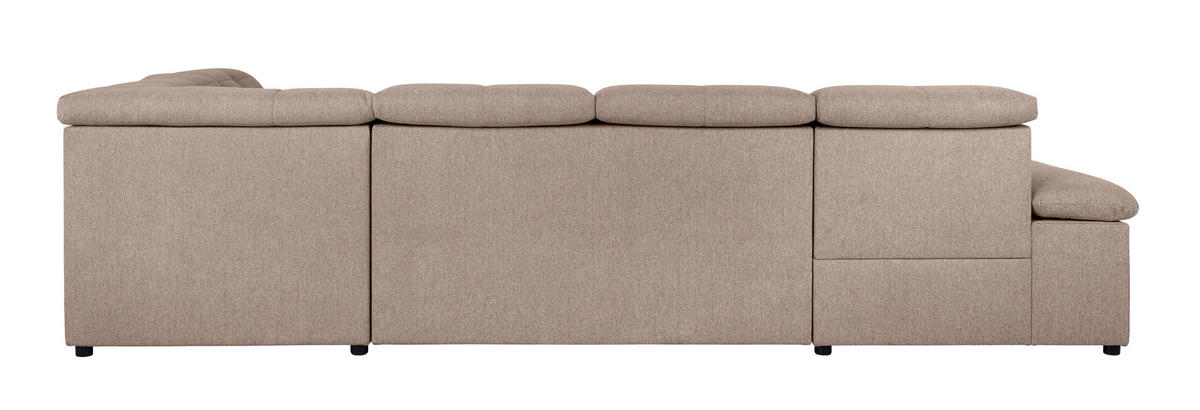 WOHNLANDSCHAFT in Hellbraun  - Hellbraun/Grau, Design, Textil/Metall (173/328/215cm) - MID.YOU