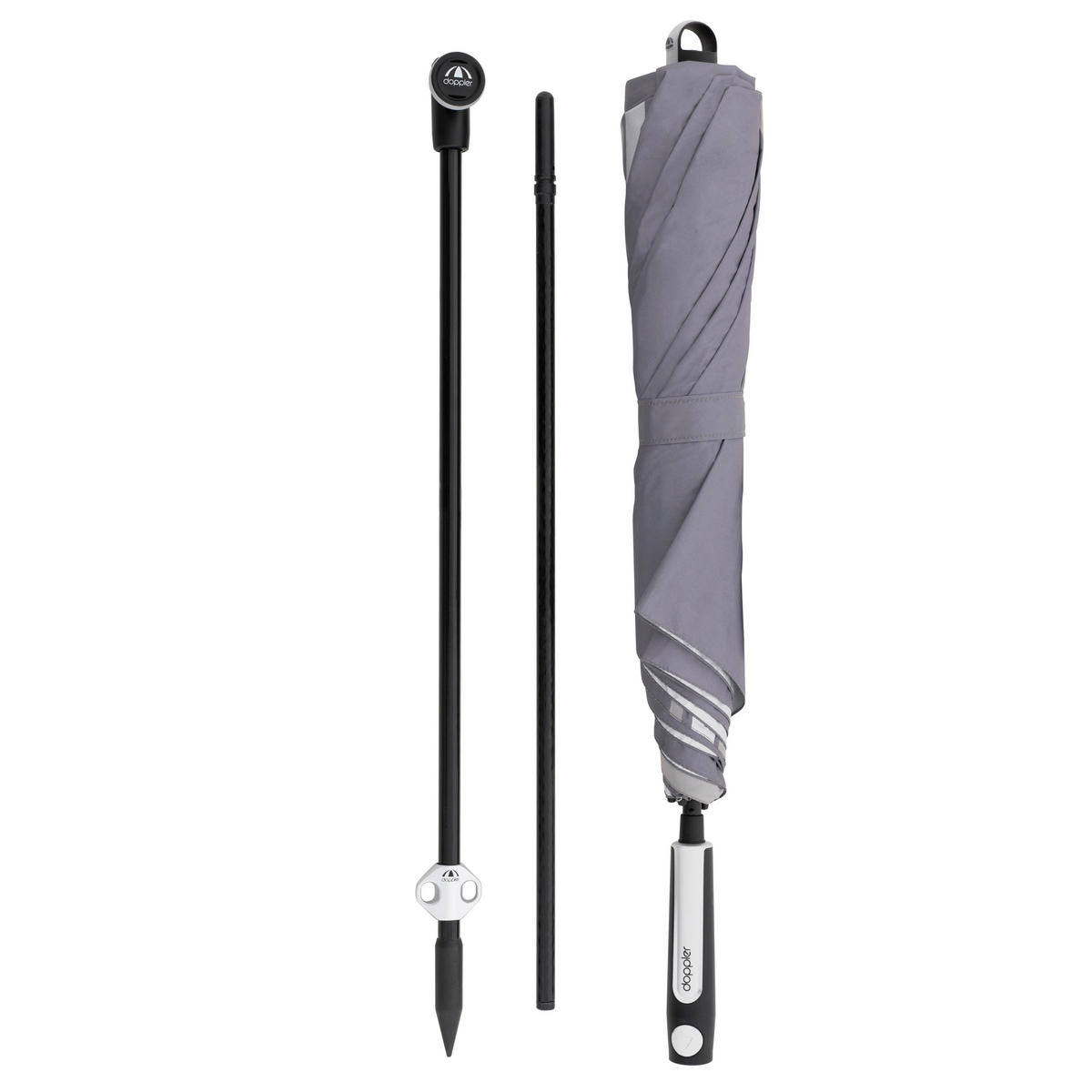 SONNENSCHIRM 156 cm Anthrazit  - Anthrazit/Grau, MODERN, Textil/Metall (156cm) - Doppler