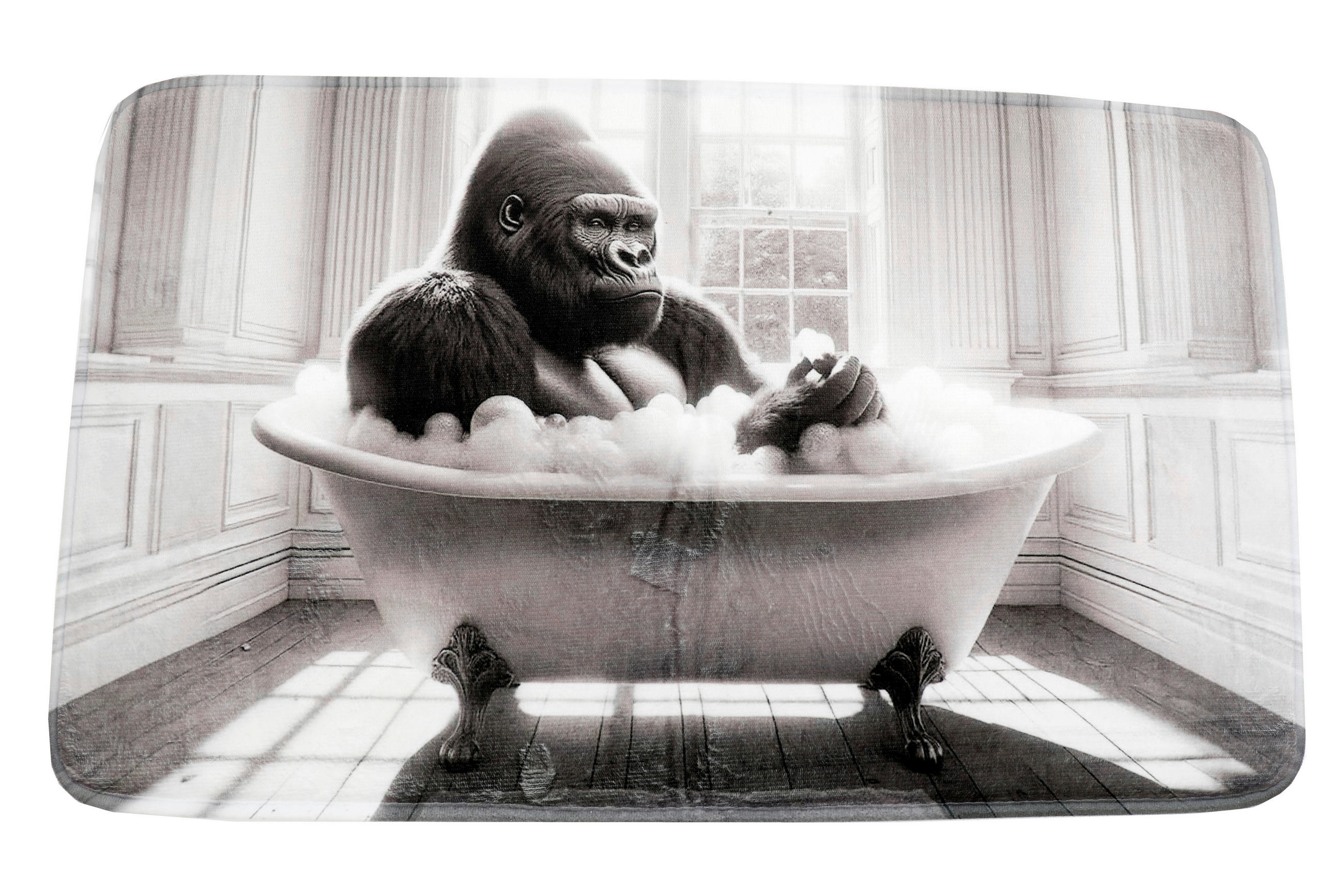 Covoraș De Baie   gri, alb   - alb/gri, Basics, textil (75/45/0,5cm)