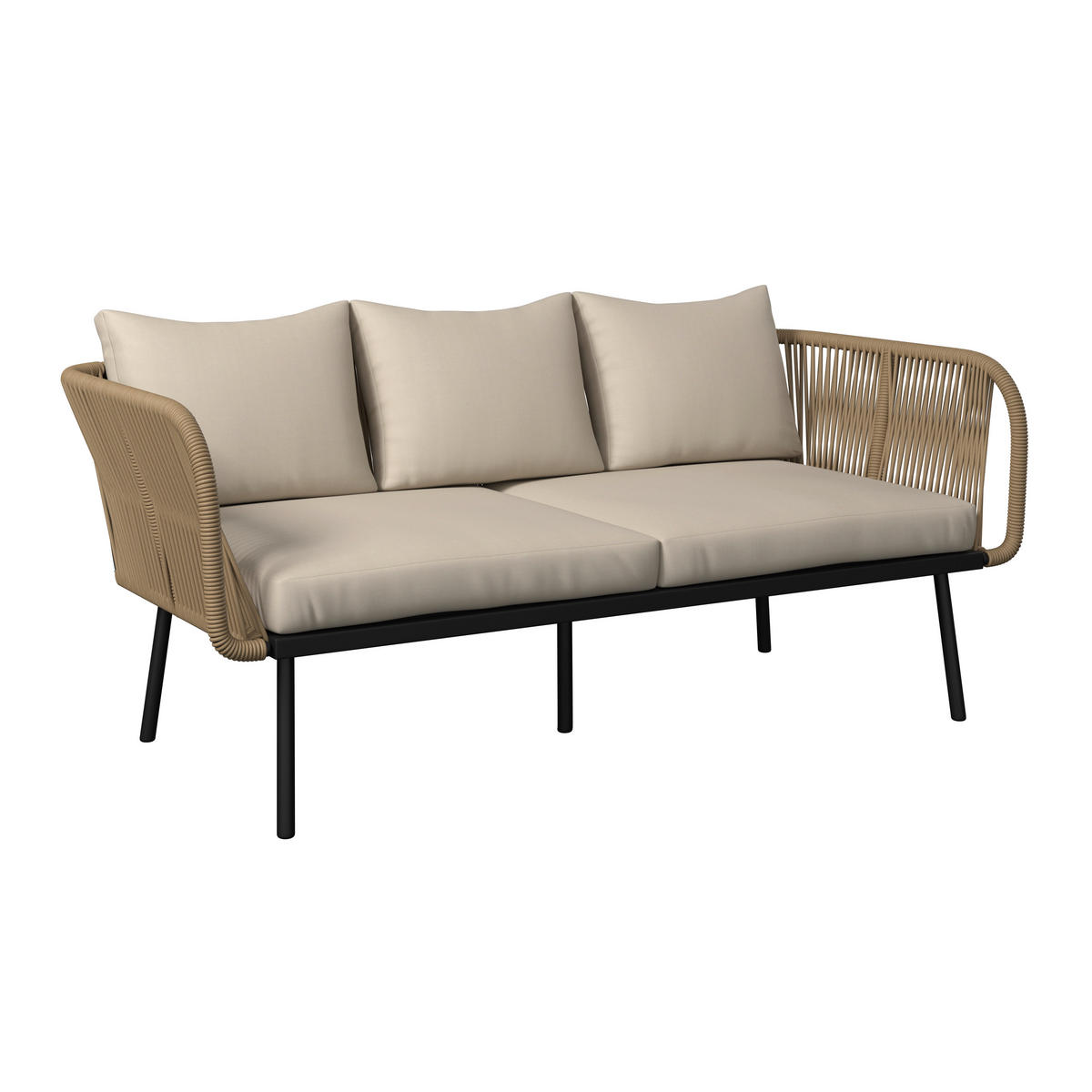 LOUNGEGARNITUR   180/73/69 cm Eisen  - Beige/Creme, MODERN, Glas/Kunststoff (180/73/69cm) - Ambia Garden